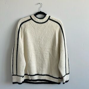 Cream w/ Black Strip Sweater